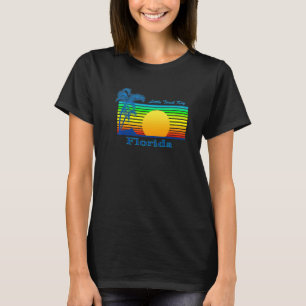リトルトーチ鍵フロリダレトロトロピカルビーチサン Tシャツ