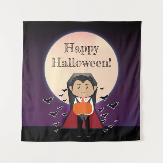 リトルドラキュラの衣装 ハロウィンパーティーの背景 タペストリー (正面)