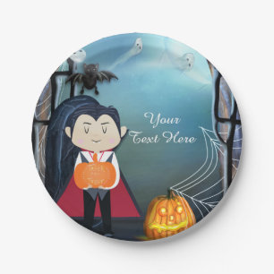 リトルドラキュラヴァンパイアハロウィーン誕生日パーティー ペーパープレート