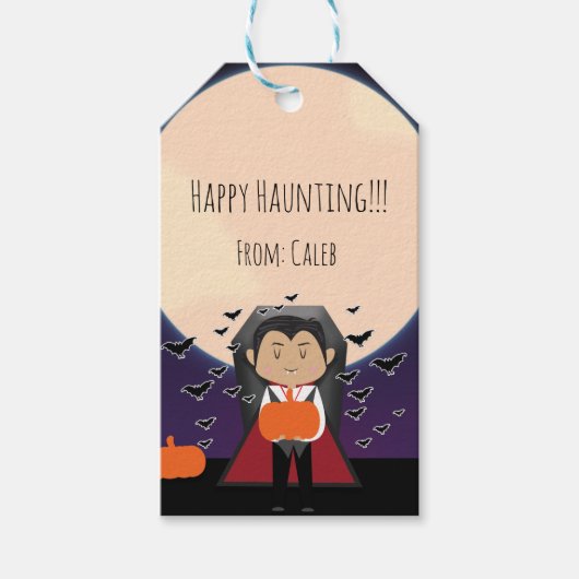 リトルドラキュラ ハロウィン お誕生日会 パーティー 景品 ギフトタグ (正面)
