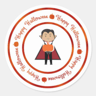 リトルドラキュラ・ヴァンパイア・ハッピーハロウィンパーティートリート ラウンドシール