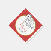 リトルドラゴンかわいい赤ちゃんシャワーの途中にある スタンダードカクテルナプキン (角)