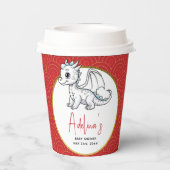 リトルドラゴンかわいい赤ちゃんシャワーの途中にある 紙コップ (裏面)