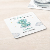 リトルドラゴンベビーシャワー スクエアペーパーコースター (アングル)