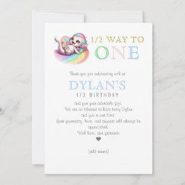 リトルドラゴン半分に1青6ヶ月誕生日 サンキューカード