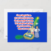 リトルドラマー少年Tシャツとギフトに歌詞 ポストカード (正面/裏面)