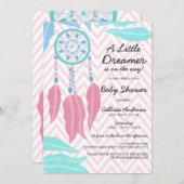 リトルドリーマー 名言 ドリームキャッチャー ベビーシャワー 招待状 (正面/裏面)