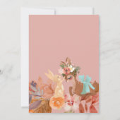 リトルドー素朴ガールウッドランドフローラベビーシャワー 招待状 (裏面)