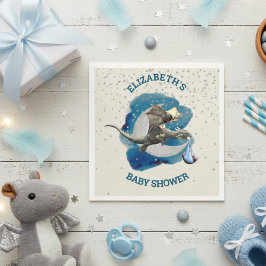 リトルナイトドラゴンシルバースターベイビーシャワー スタンダードカクテルナプキン