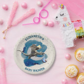 リトルナイトドラゴンシルバースターベビーシャワー ペーパープレート (パーティー)