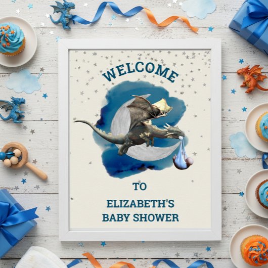 リトルナイトドラゴンシルバースターベビーシャワー ポスター