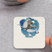 リトルナイトドラゴンスターズ名タグ赤ちゃんシャワー スクエアシール