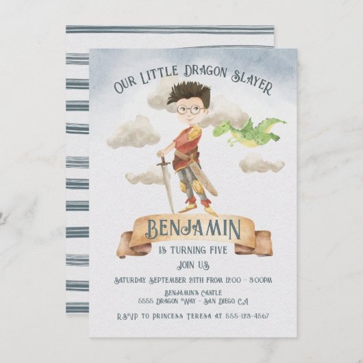リトルナイトドラゴンスレイヤフェアユタレ誕生日Inv 招待状 (正面/裏面)