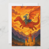 リトルナイトライディングアレッドドラゴン誕生日 招待状 (裏面)