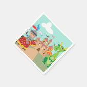 リトルナイト城とドラゴン スタンダードカクテルナプキン (角)