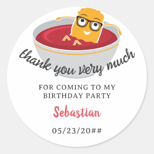 リトルナゲット任意の年齢の幼児の男の子の誕生日パーティー ラウンドシール (正面)