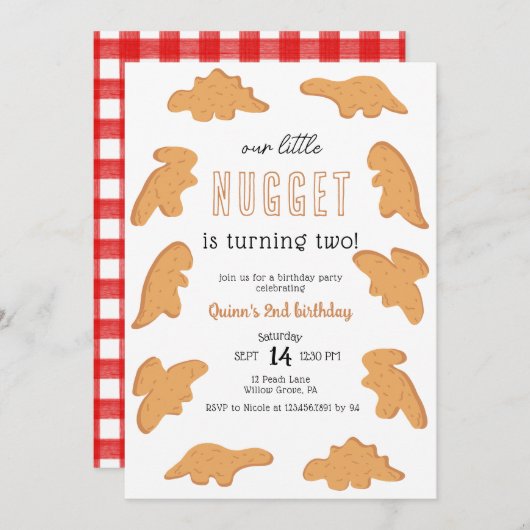 リトルナゲット第1回2回目の3回目の誕生日 招待状 (正面/裏面)