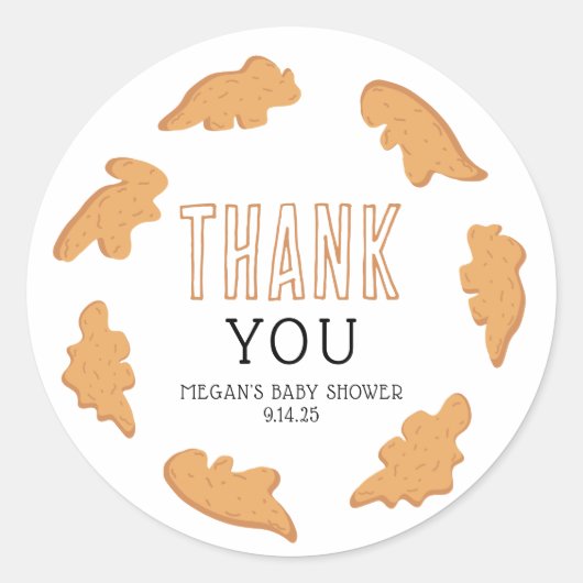 リトルナゲット赤ちゃんシャワーありがとうスティッカー ラウンドシール (正面)