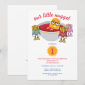 リトルナゲット 誕生日パーティー どんな年齢の幼児男子 招待状 (正面/裏面)