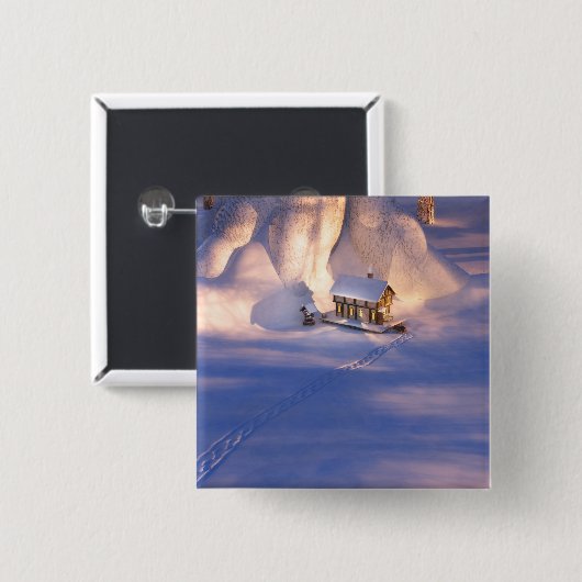 リトルハウスインザスノーボタン 缶バッジ (正面&裏面)