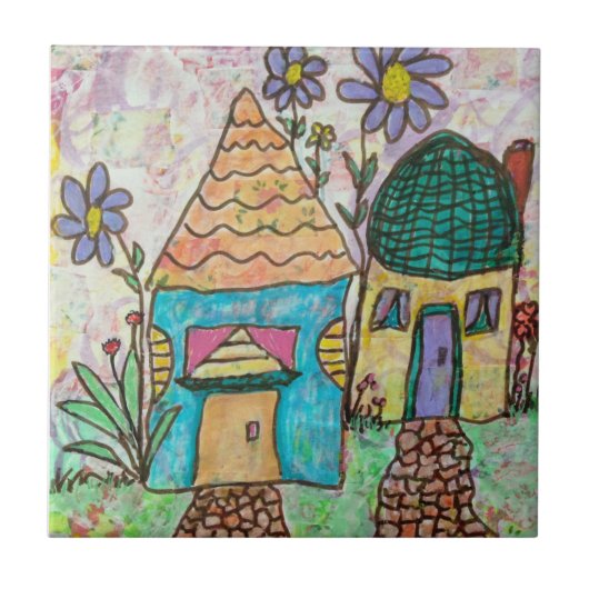 リトルハウスビッグ花 タイル (正面)