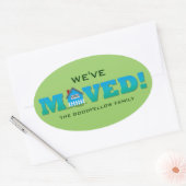 リトルハウスムービングアナウンスステッカー 楕円形シール (封筒)