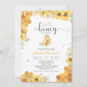 リトルハニーのまわりに&ひまわり赤ちゃんシャワー 招待状 (正面)