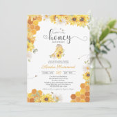 リトルハニーのまわりに&ひまわり赤ちゃんシャワー 招待状 (スタンド正面)