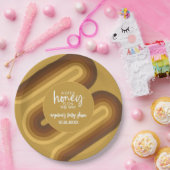 リトルハニーオンザウェイレトロストライプベビーシャワー ペーパープレート (パーティー)