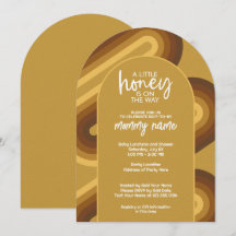 リトルハニーオンザウェイレトロストライプベビーシャワー