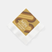 リトルハニーオンザウェイレトロストライプベビーシャワー 縁ありカクテルナプキン (角)