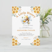 リトルハニーキュートビーお洒落ベビーガールシャワー 招待状 (スタンド正面)