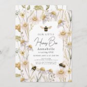 リトルハニービーカモミールピンク1歳 招待状 (正面/裏面)
