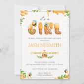 リトルハニービーガール赤ちゃんシャワー 招待状 (正面)
