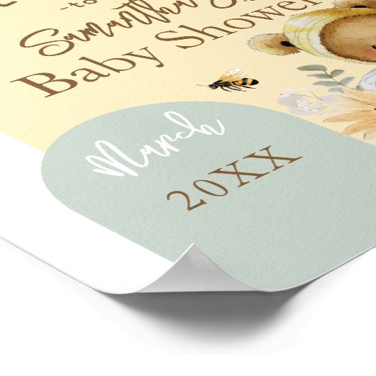 リトルハニービーベアーベイビーシャワーへようこそ ポスター (角)