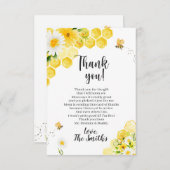 リトルハニービーベビーシャワーサンキューカード サンキューカード (正面/裏面)