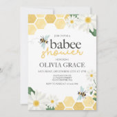 リトルハニービーベビーシャワー（昆虫）マルハナバチ招待状 招待状 (正面)