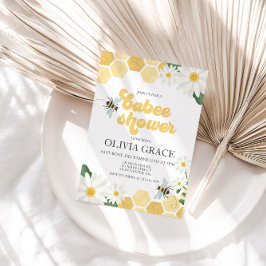 リトルハニービーベビーシャワー（昆虫）マルハナバチ招待状 招待状