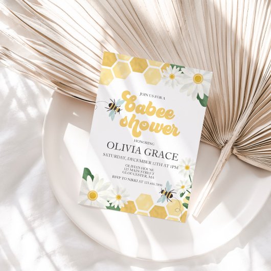 リトルハニービーベビーシャワー（昆虫）マルハナバチ招待状 招待状
