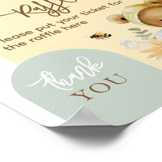 リトルハニービーベビーベビーシャワーおむつ ポスター (角)