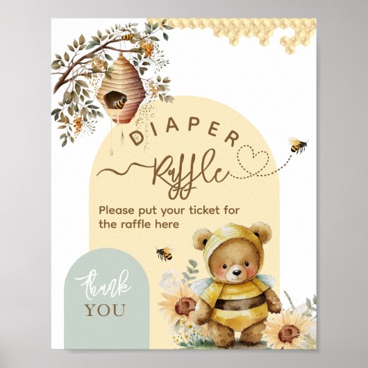 リトルハニービーベビーベビーシャワーおむつ ポスター (正面)