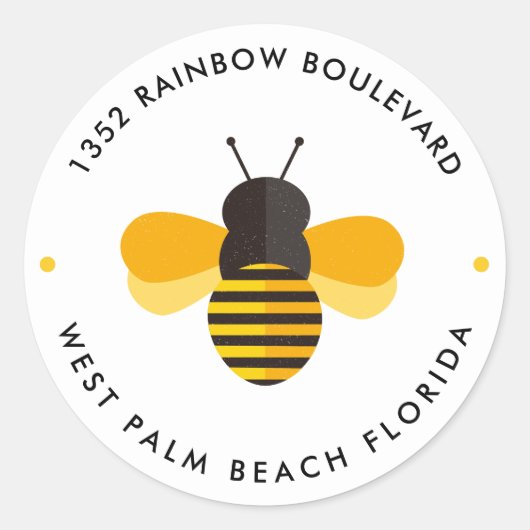 リトルハニービー誕生日差出人住所 ラウンドシール (正面)