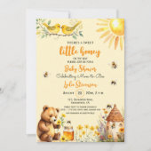 リトルハニービー テディベア ベビーシャワー 招待状 (正面)