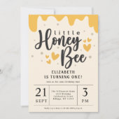 リトルハニービー 1歳の誕生日パーティー 招待状 (正面)