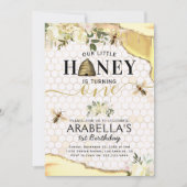 リトルハニービー 1歳の誕生日 招待状 (正面)