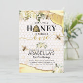リトルハニービー 1歳の誕生日 招待状 (スタンド正面)