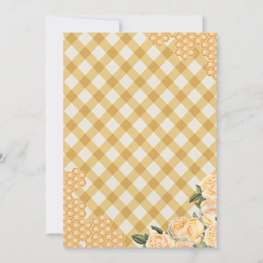 リトルハニーベア&ビーイエローフローラベビーシャワー 招待状 (裏面)