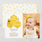 リトルハニー誕生日招待状ビーデイビーパーティー 招待状 (正面/裏面)