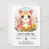 リトルハムスター魔法誕生日 招待状 (正面)