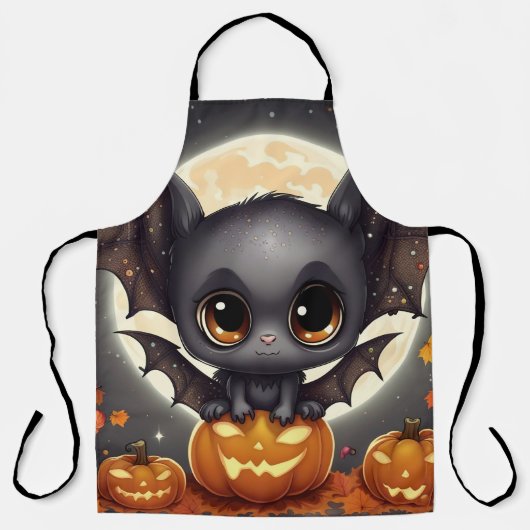 リトルハロウィーンこうもり エプロン (正面)